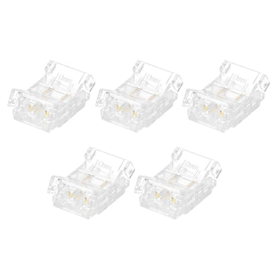 Harfington 5 Pcs LED Strip Connector 2 Pin 10mm LED Connectors for Strip Lights Transparent Solderless LED Light Adapter Connector for Surface Mount Device