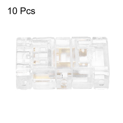 Harfington 10 Pcs LED Strip Connector 2 Pin 10mm LED Connectors for Strip Lights Transparent Solderless LED Light Adapter Connector for Surface Mount Device