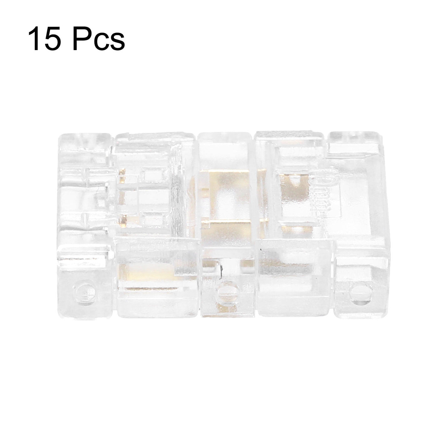 Harfington 15 Pcs LED Strip Connector 2 Pin 10mm LED Connectors for Strip Lights Transparent Solderless LED Light Adapter Connector for Surface Mount Device