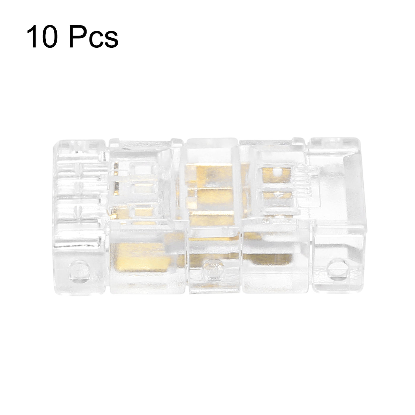 Harfington 10 Pcs LED Strip Connector 3 Pin 8mm LED Connectors for Strip Lights Transparent Solderless LED Light Adapter Connector for Surface Mount Device