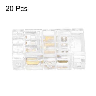 Harfington 20 Pcs LED Strip Connector 3 Pin 10mm LED Connectors for Strip Lights Transparent Solderless LED Light Adapter Connector for Surface Mount Device