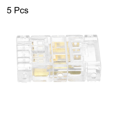 Harfington 5 Pcs LED Strip Connector 4 Pin 10mm LED Connectors for Strip Lights Transparent Solderless LED Light Adapter Connector for Surface Mount Device