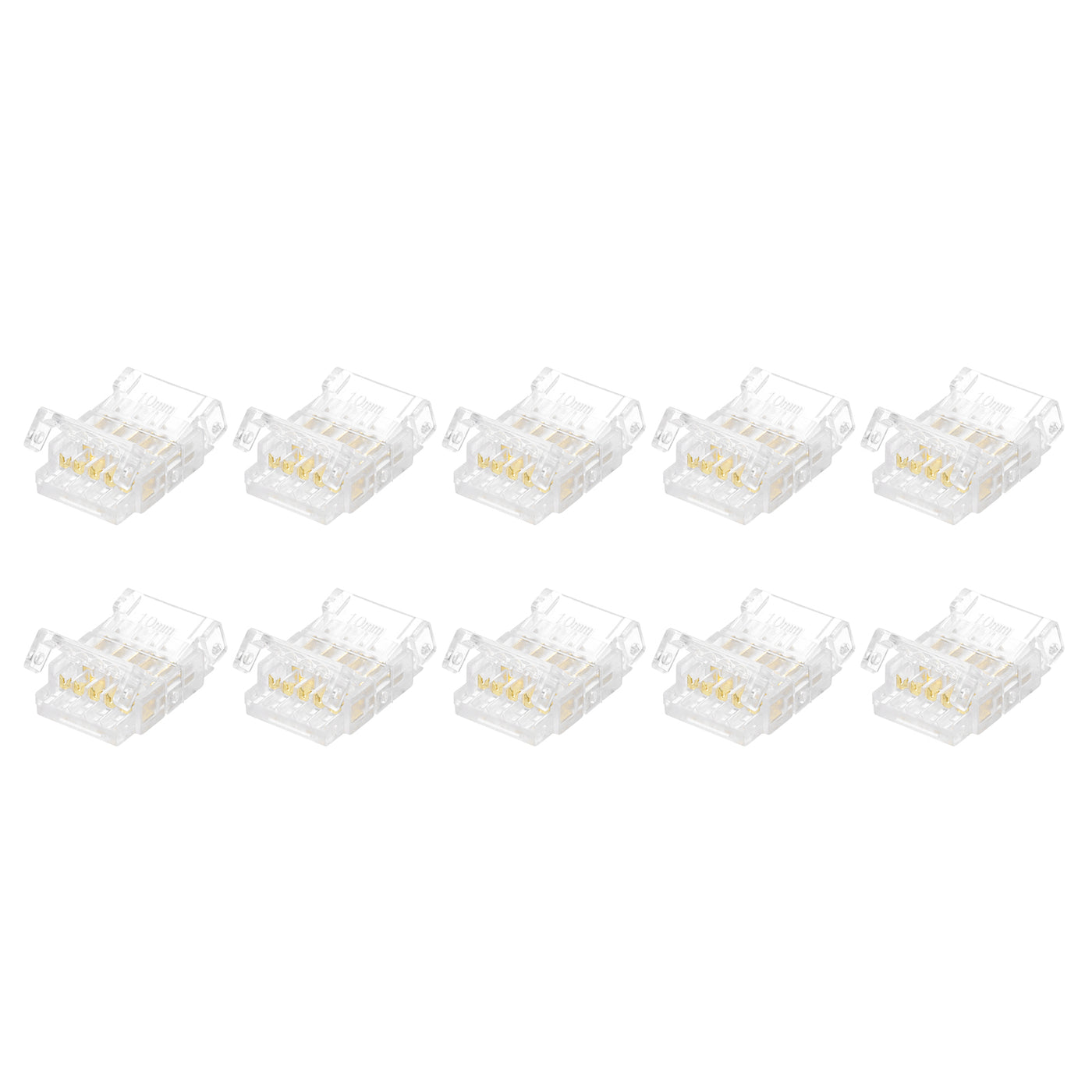 Harfington 10 Pcs LED Strip Connector 5 Pin 10mm LED Connectors for Strip Lights Transparent Solderless LED Light Adapter Connector for Surface Mount Device