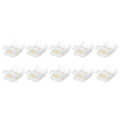 Harfington 10 Pcs LED Strip Connector 5 Pin 10mm LED Connectors for Strip Lights Transparent Solderless LED Light Adapter Connector for Surface Mount Device