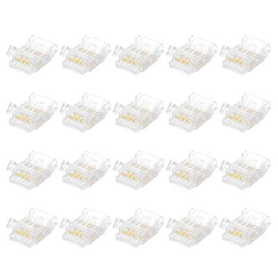 Harfington 20 Pcs LED Strip Connector 5 Pin 10mm LED Connectors for Strip Lights Transparent Solderless LED Light Adapter Connector for Surface Mount Device