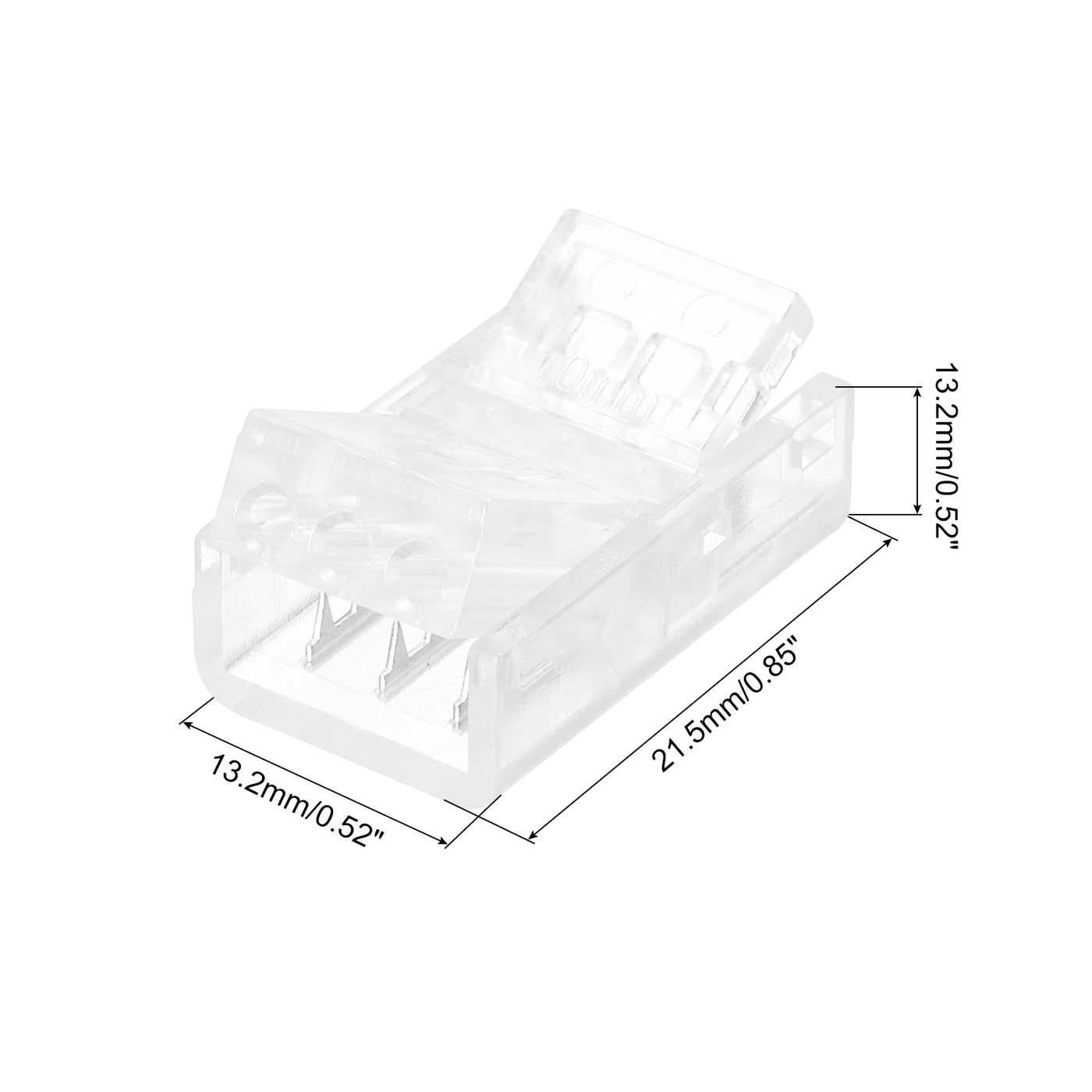 Harfington LED Strip Connector 3 Pin, 10mm LED Connectors for Strip Lights, Pack of 40