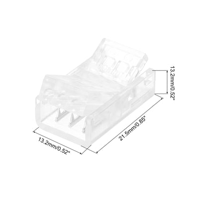 Harfington LED Strip Connector 3 Pin, 10mm LED Connectors for Strip Lights, Pack of 40