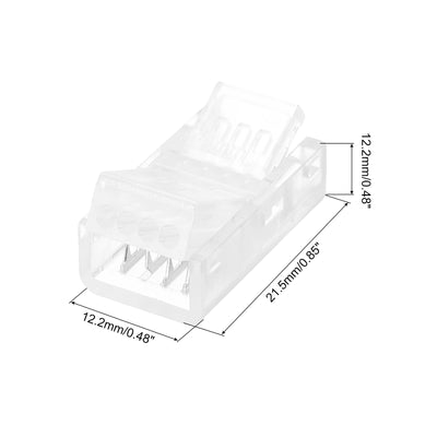 Harfington LED Strip Connector 4 Pin, 8mm LED Connectors for Strip Lights, Pack of 40