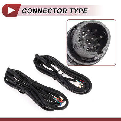 Harfington for Monitor and Backup Reverse Rear View Parking Camera Video Cable Extension Backup Camera 8Pin Male Video Cable 1.8m/5.91ft Black Plastic,Metal