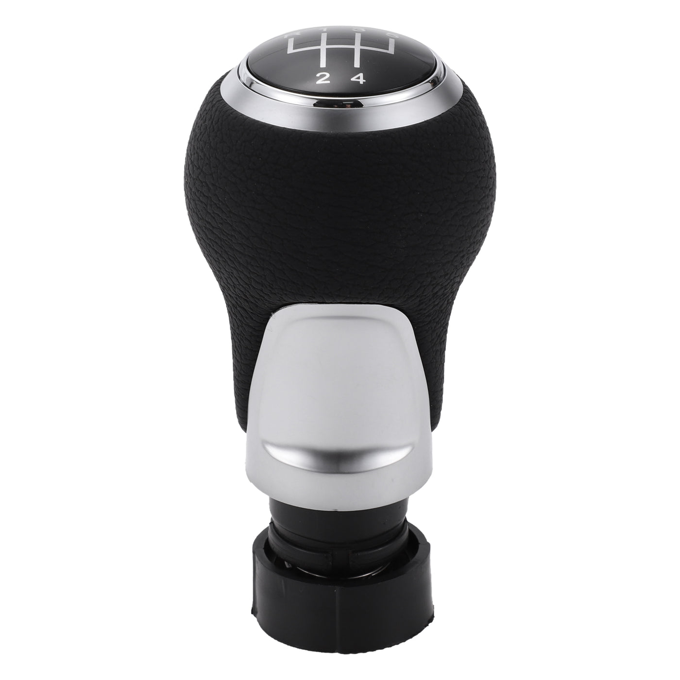 Partuto 5 Speed Manual Gear Shift Knob - Car Stick Shift Knob - for Audi A3 8P 2003-2013 Plastic Faux Leather Black Silver Tone - 1 Pc