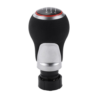 Harfington 6 Speed Manual Gear Shifter Knob - Car Stick Shift Knob - for Audi A3 8P 2003-2013 Plastic Faux Leather Black Red - 1 Pc