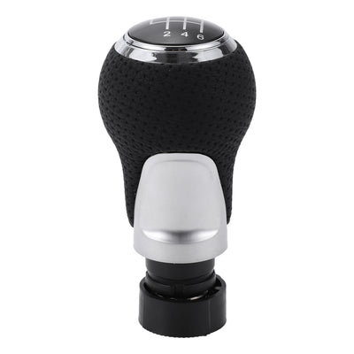 Harfington 6 Speed Manual Gear Shift Knob - Car Stick Shift Knob - for Audi A4 B5 8D 1994-2001 Plastic Faux Leather Black Chrome Silver Tone - 1 Pc