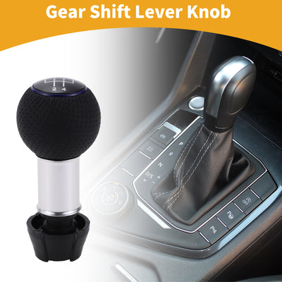 Harfington 5 Speed Manual Gear Shift Knob - Car Stick Shift Knob - for Audi A1 2010-2018 Plastic Faux Leather Black Blue - 1 Pc