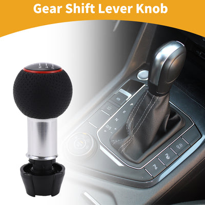 Harfington 6 Speed Manual Gear Shift Knob - Car Stick Shift Knob - for Audi A3 2008-2020 Plastic Faux Leather Black Red - 1 Pc