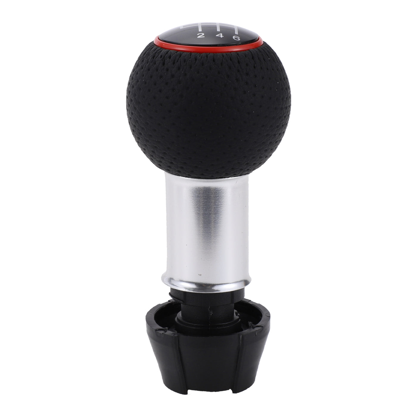 Partuto 6 Speed Manual Gear Shift Knob - Car Stick Shift Knob - for Audi A3 2008-2020 Plastic Faux Leather Black Red - 1 Pc