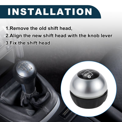 Harfington 6 Speed Manual Shift Knob with Boot Cover for Fiat 500 Durable | Front Automotive Gearbox Stick Shifter Lever Knob Black Plastic 1 Pc