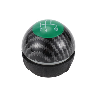 Harfington 5 Speed Manual Shift Knob for Fiat 500 Durable | Front Automotive Gearbox Stick Shifter Lever Knob Black Green Plastic Faux Leather 1 Pc