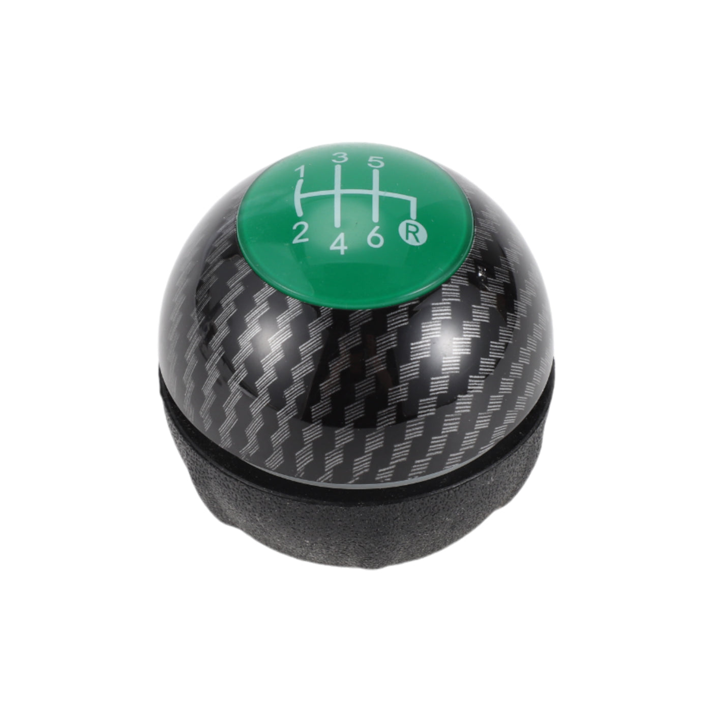 TUCKBOLD 6 Speed Manual Shift Knob for Fiat 500 Durable | Front Automotive Gearbox Stick Shifter Lever Knob Black Green Plastic Faux Leather 1 Pc