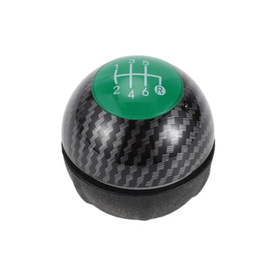 Harfington 6 Speed Manual Shift Knob for Fiat 500 Durable | Front Automotive Gearbox Stick Shifter Lever Knob Black Green Plastic Faux Leather 1 Pc