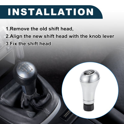 Harfington 6 Speed Manual Shift Knob for Mercedes-Benz C-Class Durable | Front Automotive Gearbox Stick Shifter Lever Knob Silver Tone Aluminum Alloy 1 Pc