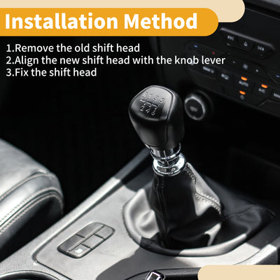 Harfington 5 Speed Manual Gear Shifter Knob with Cover - Car Shift Lever Knob - for VW Polo Classic 6N 1996-2001 Plastic Faux Leather Black Silver Tone - 1 Pc