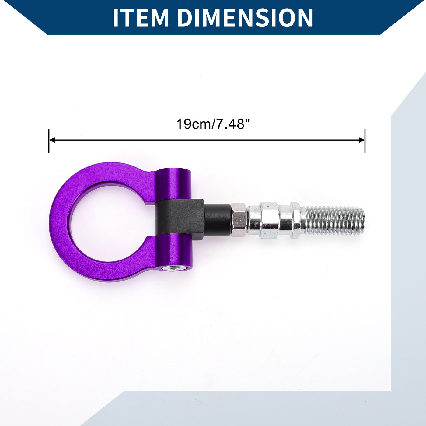 Hihaha Tow Hook /Universal Car Front Bumper Towing Hook / Durable Metal Rotary Tow Hook Ring 19cm 2mm 1pcs Purple