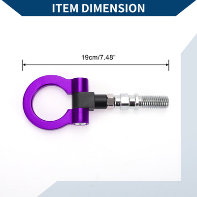 Harfington Tow Hook /Universal Car Front Bumper Towing Hook / Durable Metal Rotary Tow Hook Ring 19cm 2mm 1pcs Purple