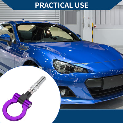 Harfington Tow Hook /Universal Car Front Bumper Towing Hook / Durable Metal Rotary Tow Hook Ring 19cm 2mm 1pcs Purple