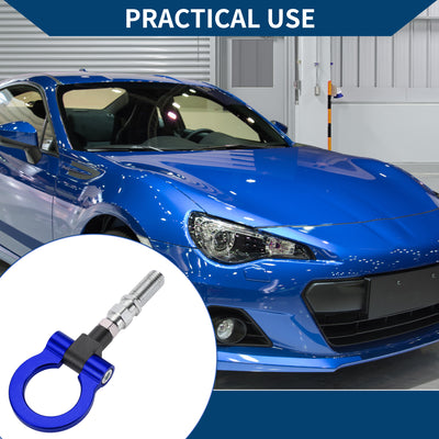 Harfington Tow Hook /Universal Car Front Bumper Towing Hook / Durable Metal Rotary Tow Hook Ring 19cm 2mm 1pcs Blue