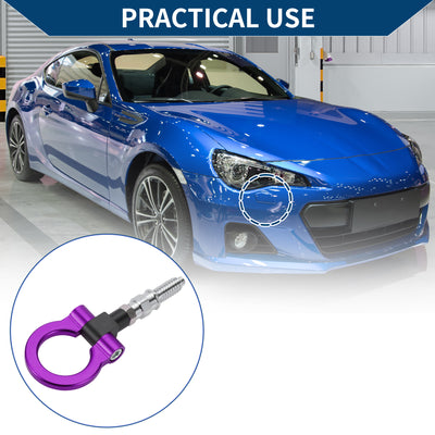 Harfington Tow Hook /Universal Car Front Bumper Towing Hook / Durable Metal Rotary Tow Hook Ring 18.5cm 3mm 1pcs Purple