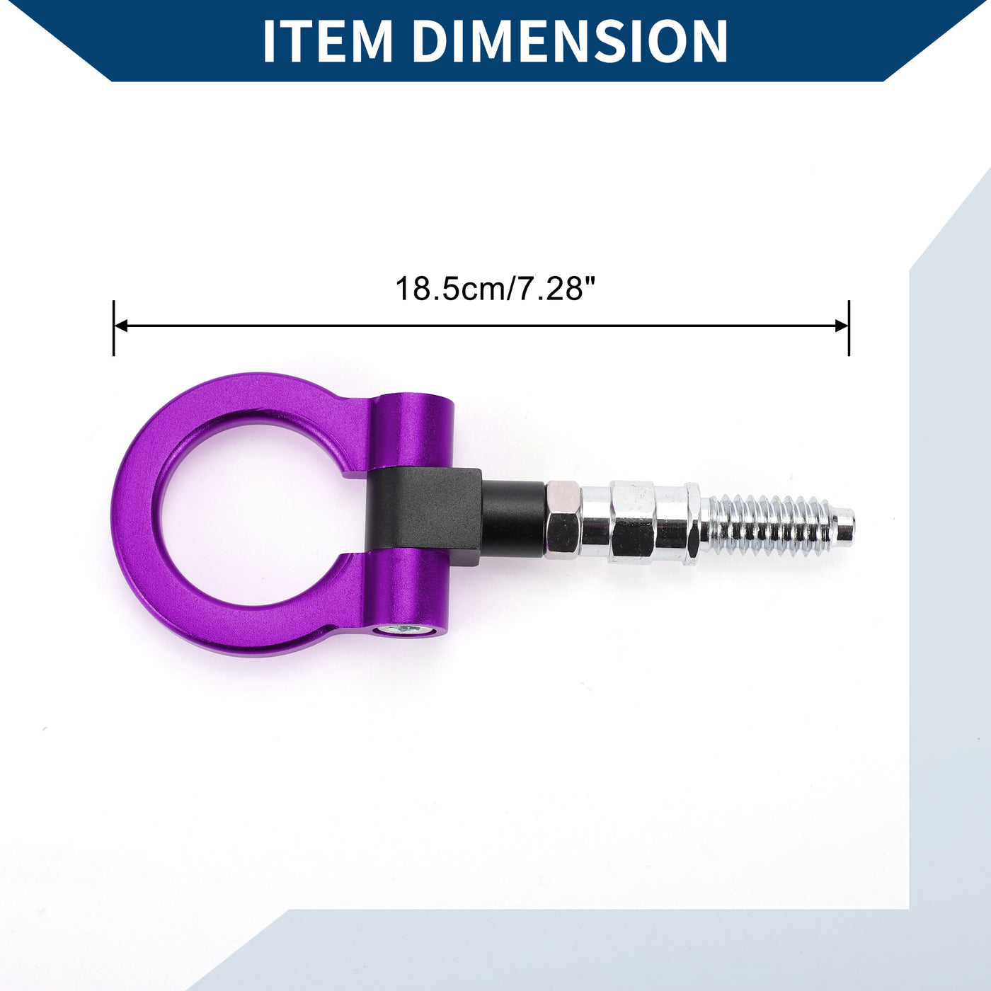 Hihaha Tow Hook /Universal Car Front Bumper Towing Hook / Durable Metal Rotary Tow Hook Ring 18.5cm 3mm 1pcs Purple