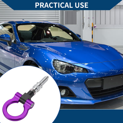 Harfington Tow Hook /Universal Car Front Bumper Towing Hook / Durable Metal Rotary Tow Hook Ring 18.5cm 3mm 1pcs Purple