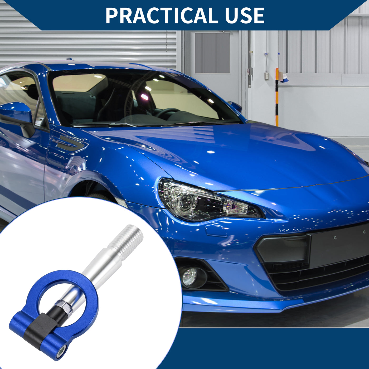 Hihaha Tow Hook /Car Front Bumper Towing Hook / Durable Metal Rotary Tow Hook Ring for Mitsubishi Lancer Evolution Evo x 10  23.5cm 1pcs Blue