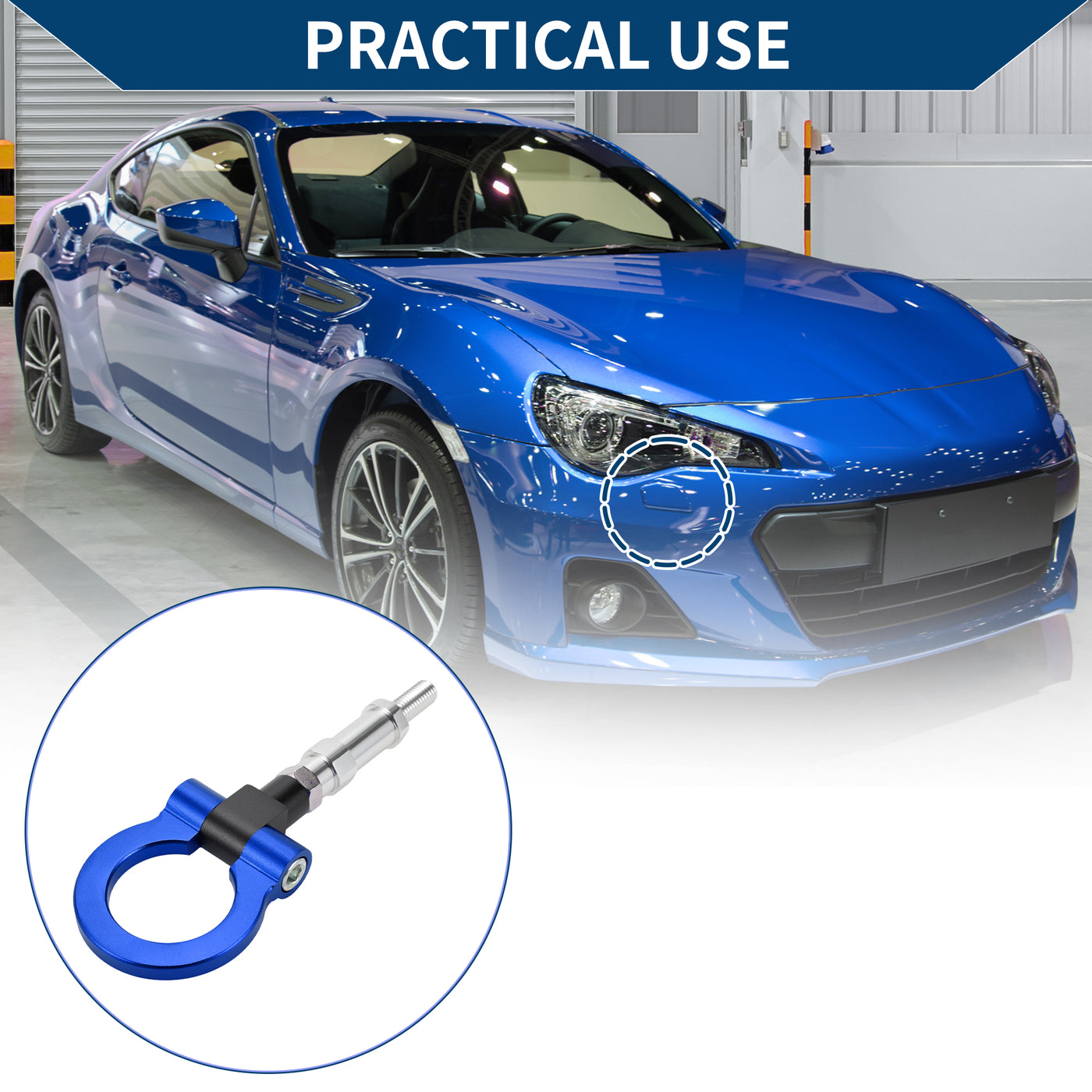 Hihaha Tow Hook/Car Towing Hook/Metal Tow Hook Ring for Honda S2000 2000-2009 20.4cm 1pcs Blue