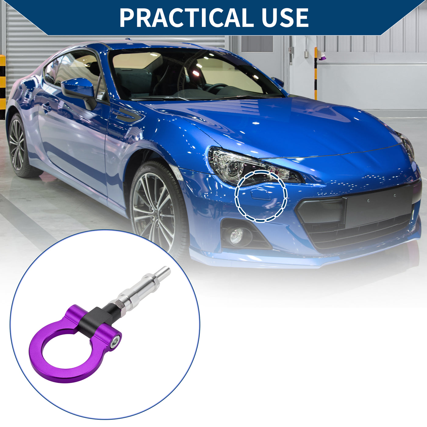 Hihaha Tow Hook /Car Front Bumper Towing Hook / Durable Metal Rotary Tow Hook Ring for Honda S2000 2000-2009,for Honda FIT 20.4cm 1pcs Purple