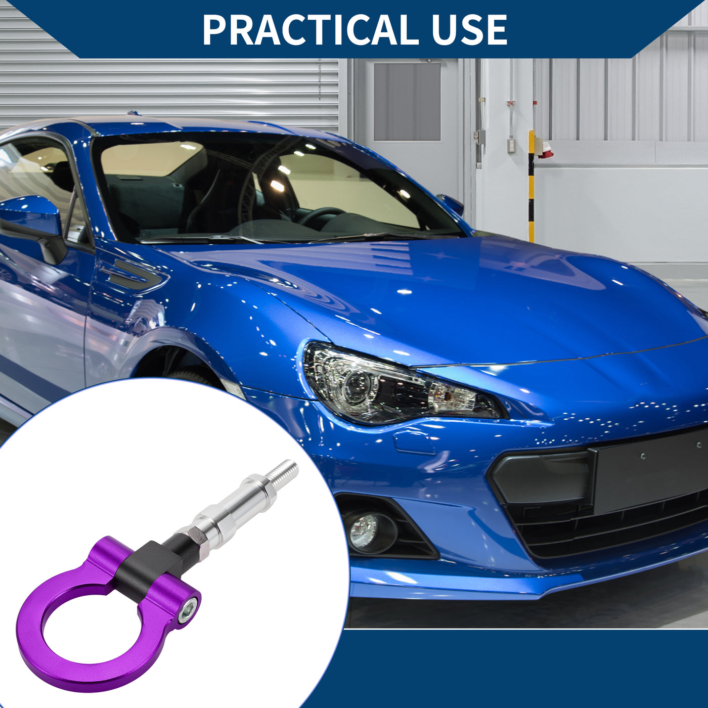 Hihaha Tow Hook /Car Front Bumper Towing Hook / Durable Metal Rotary Tow Hook Ring for Honda S2000 2000-2009,for Honda FIT 20.4cm 1pcs Purple