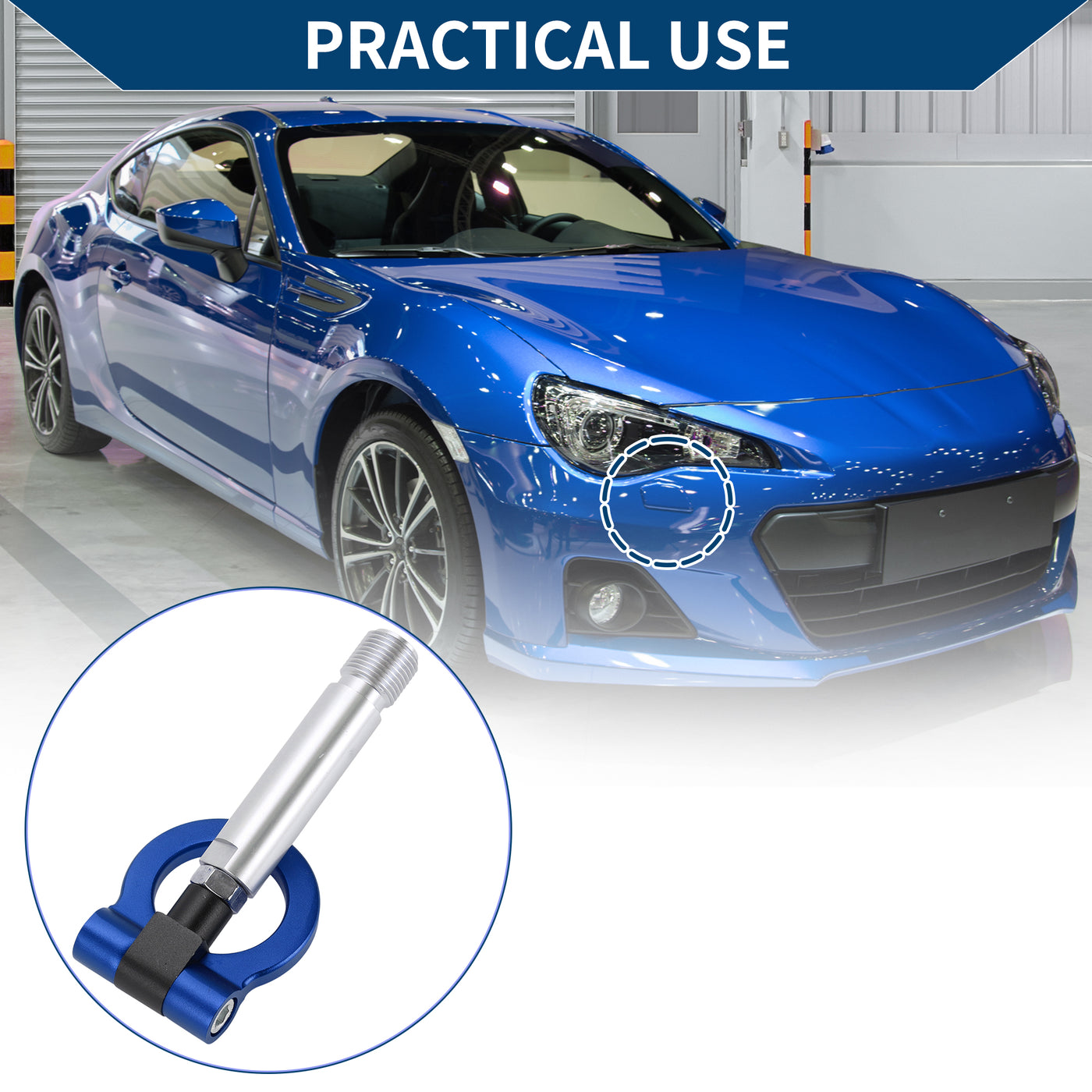 Hihaha Tow Hook /Car Front Bumper Towing Hook / Durable Metal Rotary Tow Hook Ring for Toyota Yaris EP 23.0cm 1pcs Blue