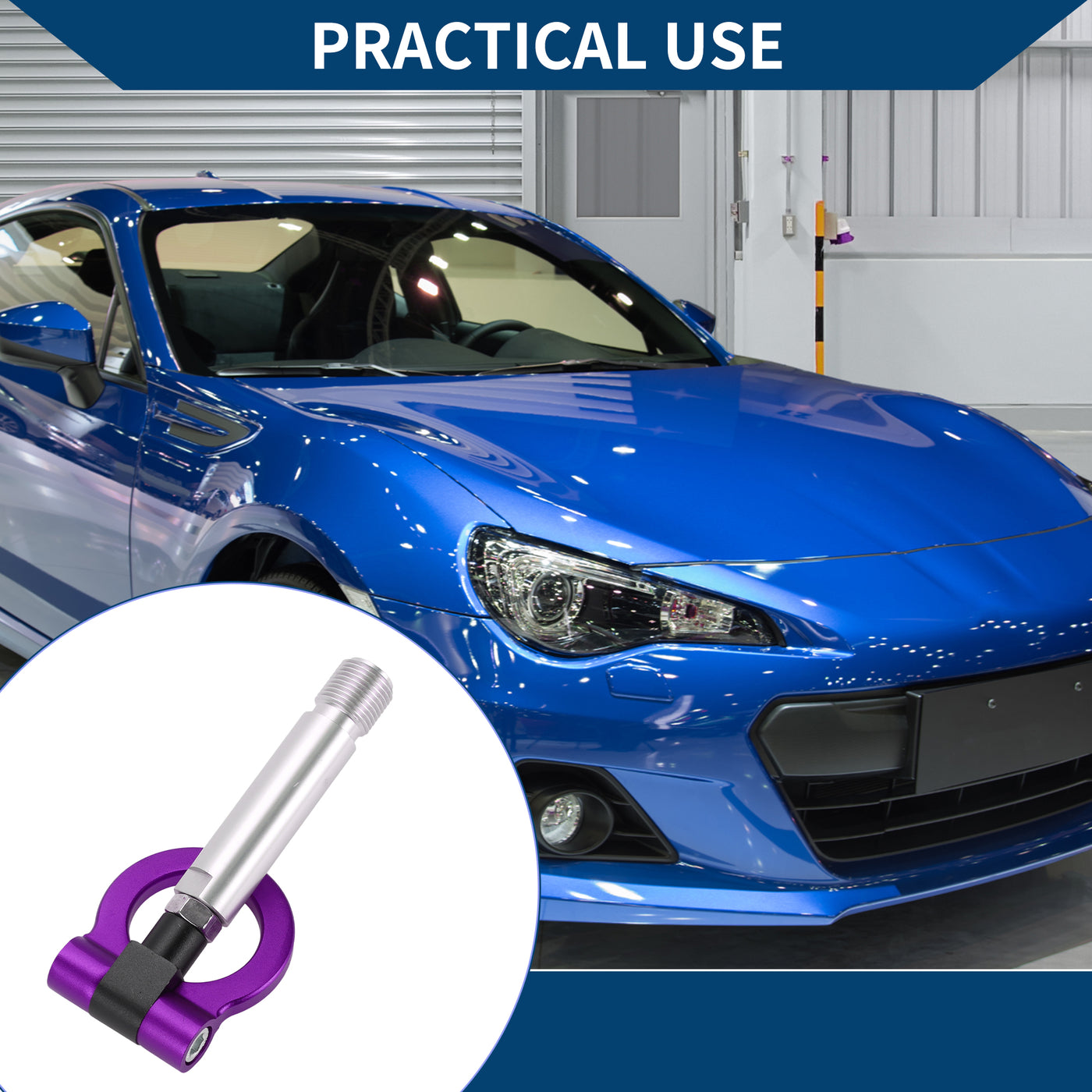 Hihaha Tow Hook /Car Front Bumper Towing Hook / Durable Metal Rotary Tow Hook Ring for Toyota Yaris EP 23.0cm 1pcs Purple