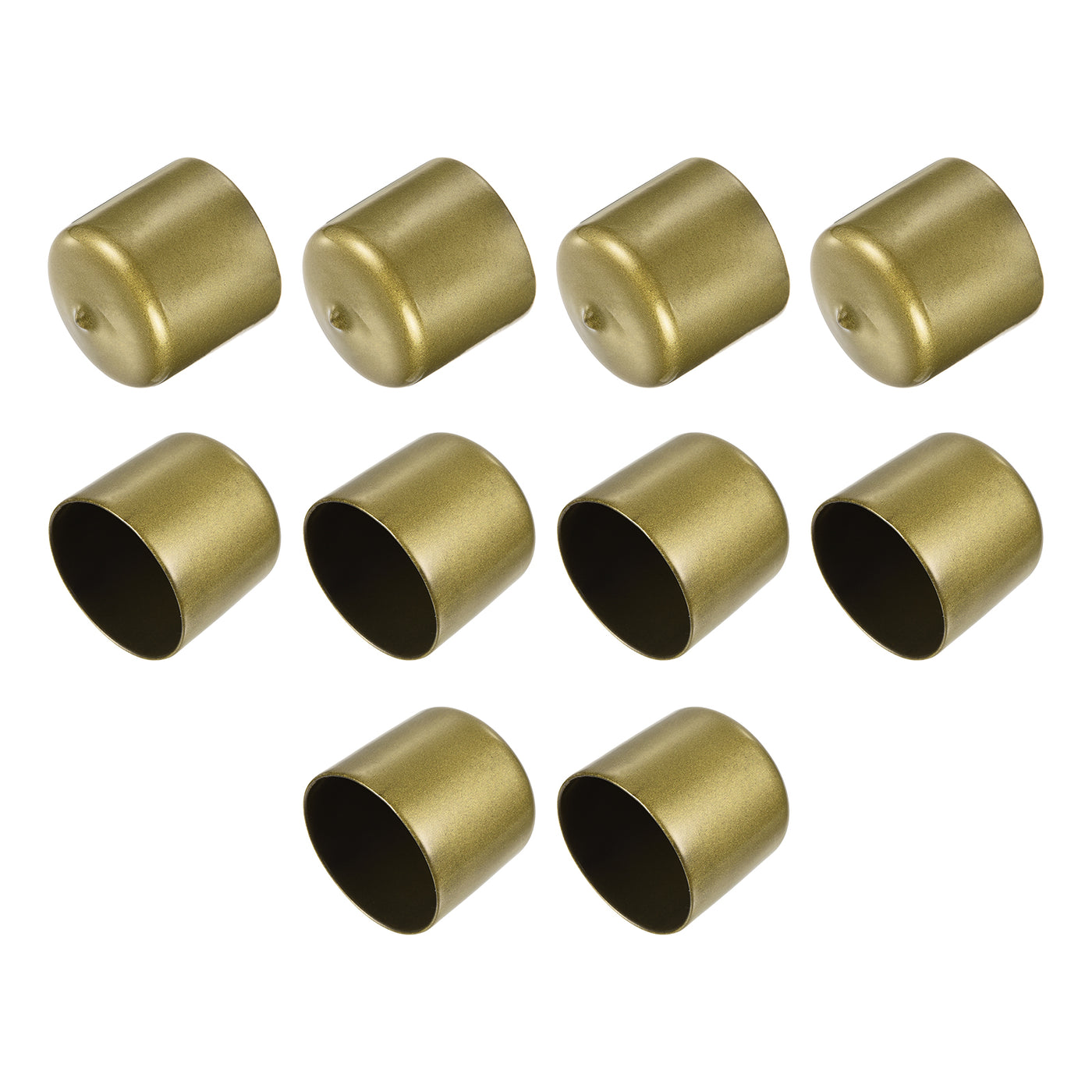 uxcell Uxcell 10 Stück Gummikappen 44mm ID Vinyl Rundrohr Bolzenkappenabdeckung Gewindeschutz Gold