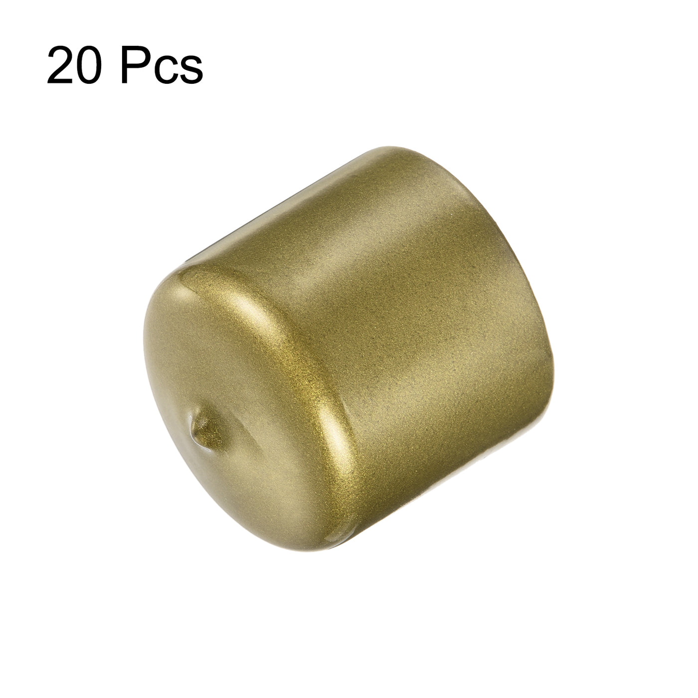 uxcell Uxcell 20pcs Round Rubber End Caps 1.7"(44mm) Gold Cover Screw Thread Protectors