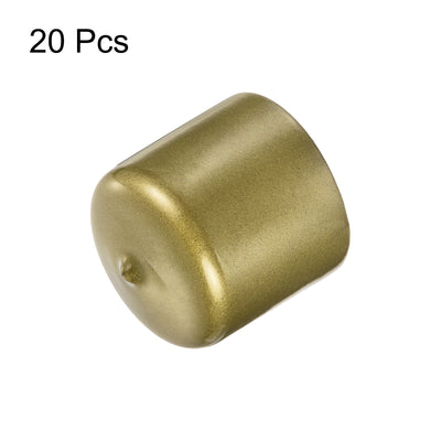 Harfington Uxcell 20pcs Round Rubber End Caps 1.7"(44mm) Gold Cover Screw Thread Protectors