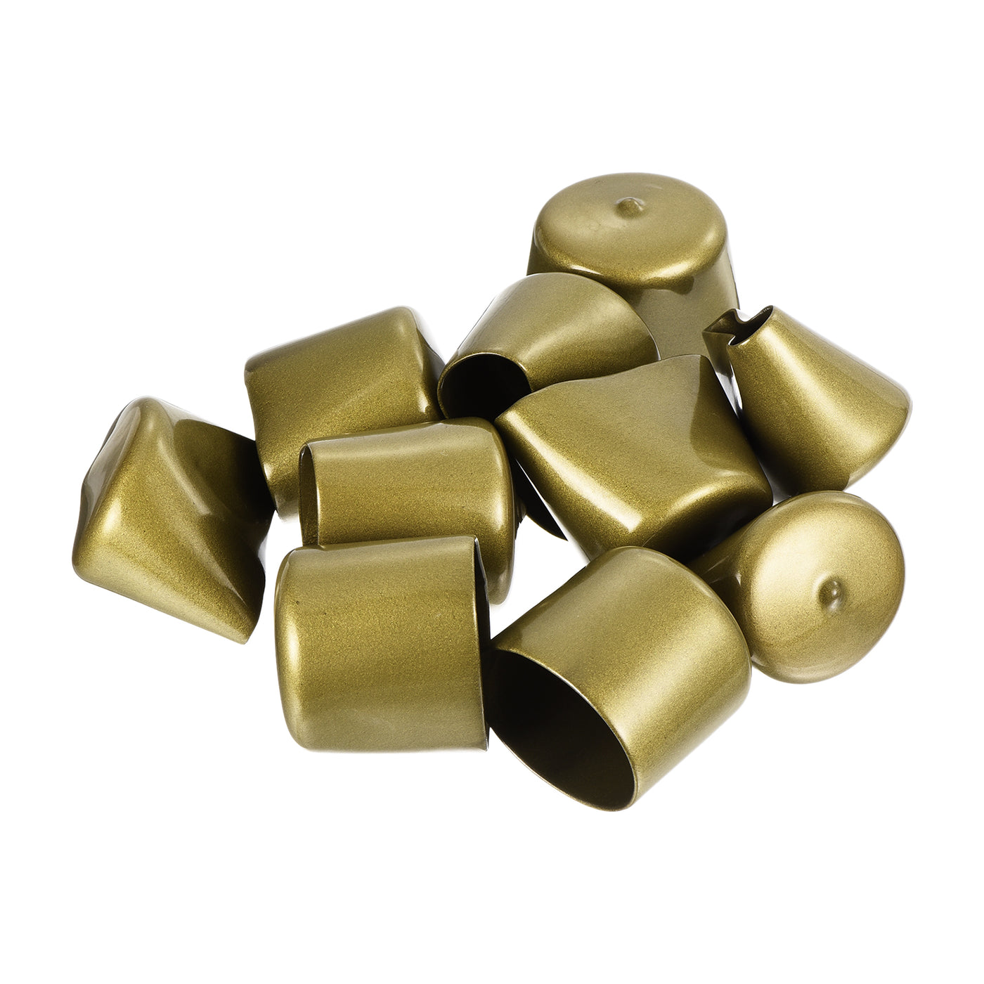 uxcell Uxcell 20pcs Round Rubber End Caps 1.7"(44mm) Gold Cover Screw Thread Protectors