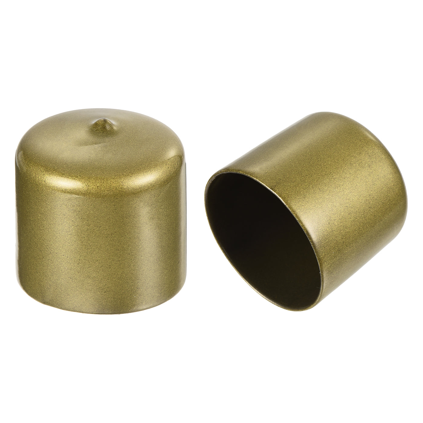 uxcell Uxcell 20pcs Round Rubber End Caps 1.7"(44mm) Gold Cover Screw Thread Protectors