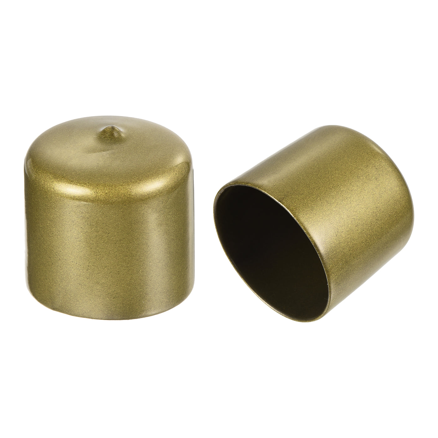 uxcell Uxcell 20pcs Round Rubber End Caps 1.8"(45mm) Gold Cover Screw Thread Protectors