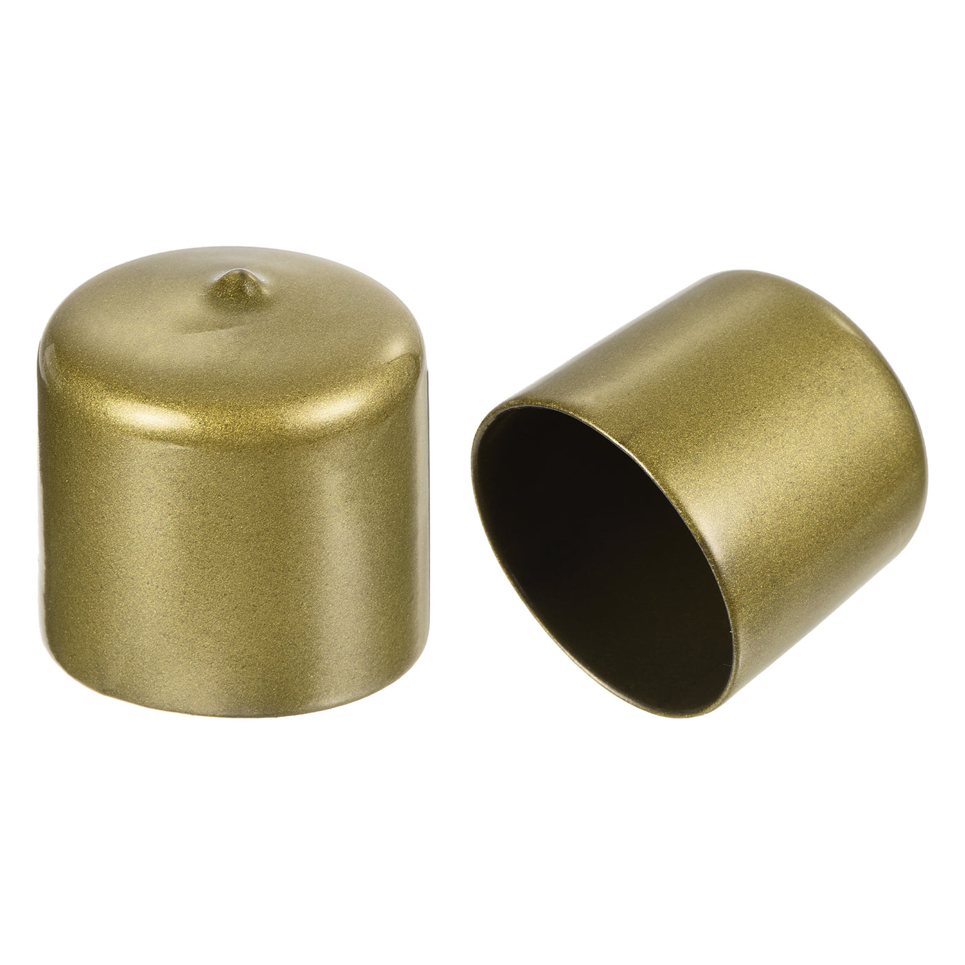 uxcell Uxcell 20pcs Round Rubber End Caps 1.8"(46mm) Gold Cover Screw Thread Protectors