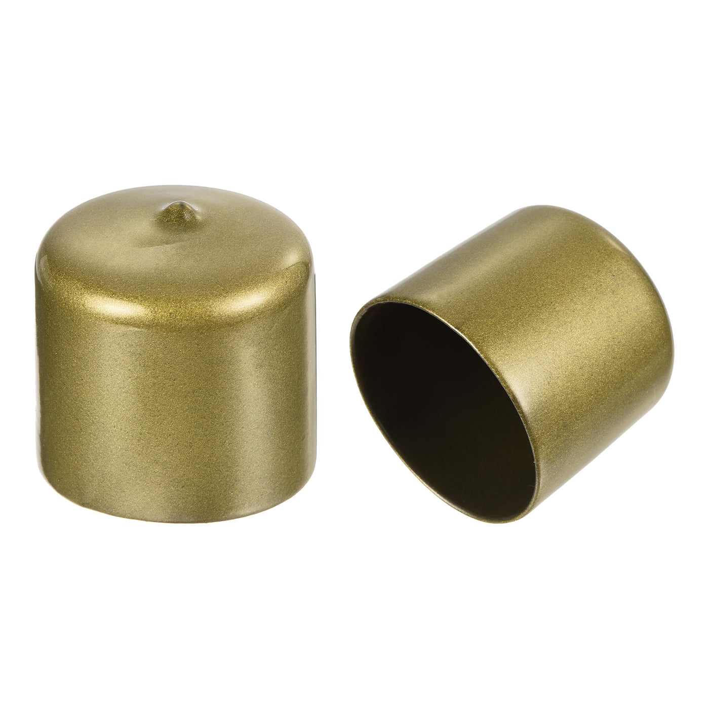 uxcell Uxcell 20pcs Round Rubber End Caps 1.9"(47mm) Gold Cover Screw Thread Protectors