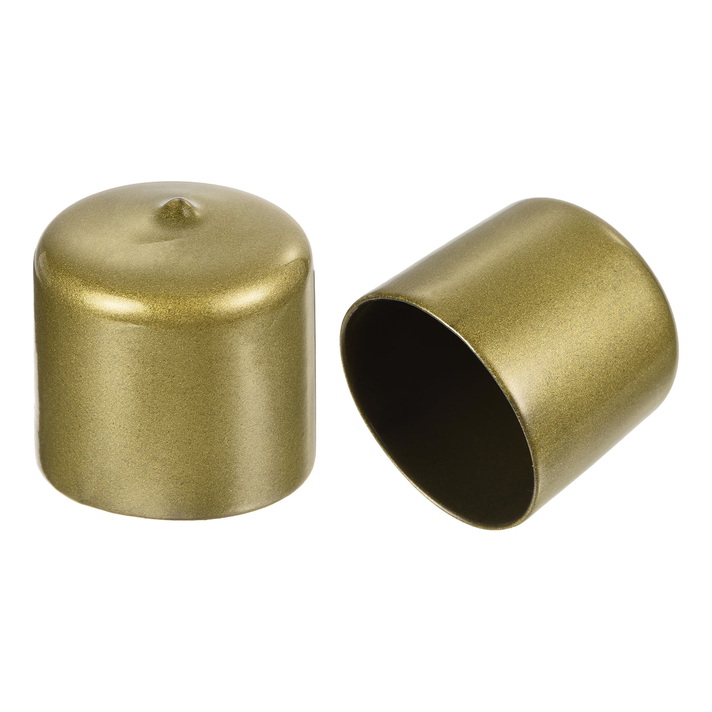 uxcell Uxcell 20pcs Round Rubber End Caps 1.9"(49mm) Gold Cover Screw Thread Protectors