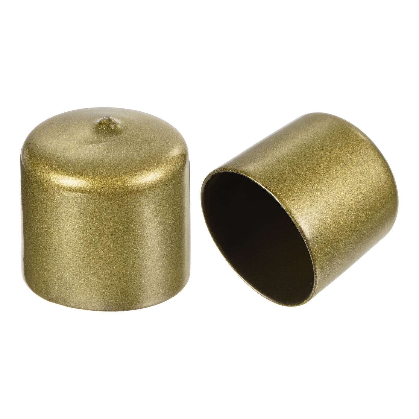 uxcell Uxcell 20pcs Round Rubber End Caps 2"(50mm) Gold Cover Screw Thread Protectors