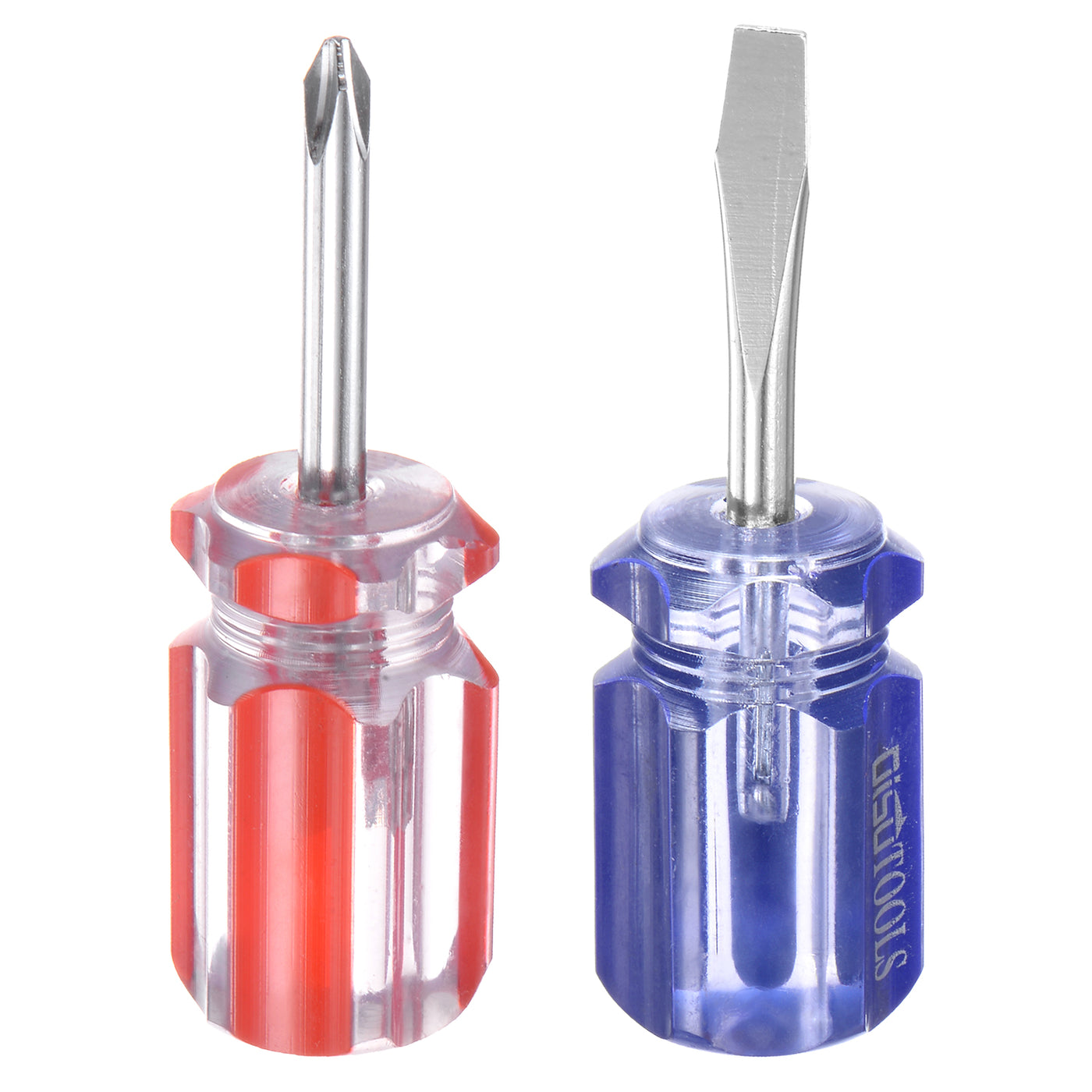 Harfington 2pcs Short Screwdrivers Set PH2 Phillips SL6 Flat Head Stubby Magnetic CR-V