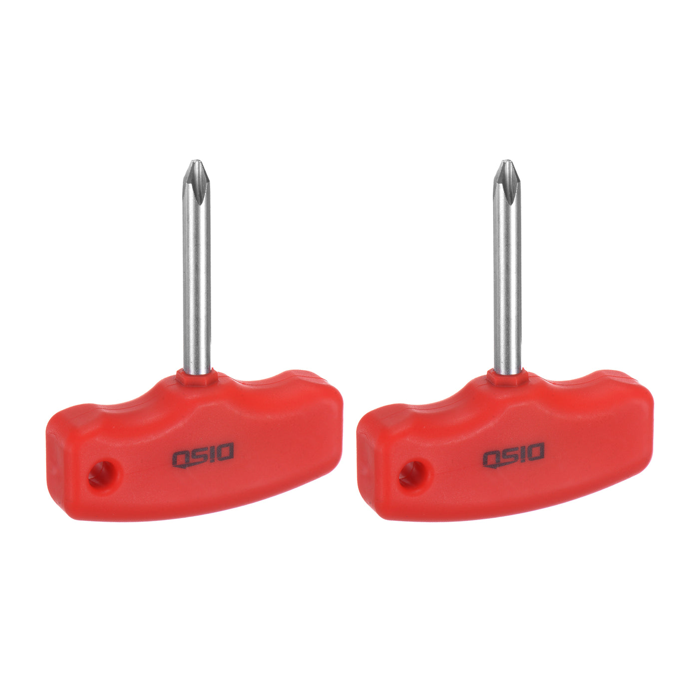 Harfington 2pcs PH2 T-Handle Phillips Screwdriver #2 Magnetic Screwdrivers CR-V, Red